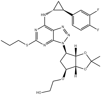 2-[[(3aR,4S,6R,6aS)-6-[7-[[(1R,2S)-2-(3,4-디플루오로페닐)시클로프로필]a미노]-5-(프로필티오)-3H
