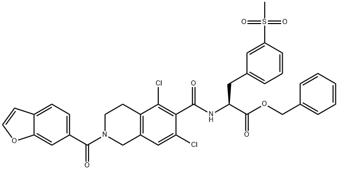 벤질(S)-2-(2-(벤조푸란-6-카르보닐)-5,7-디클로로-1,2,3,4-테트라히드로이소퀴놀린-6-카르복스아미도)-3-(3-(메틸술포닐)페닐)프로파노에이트